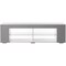 Basicwise White Entertainment TV Stand with LED Lights and Glass Shelves with UV Frame QI004417L - alternate 2